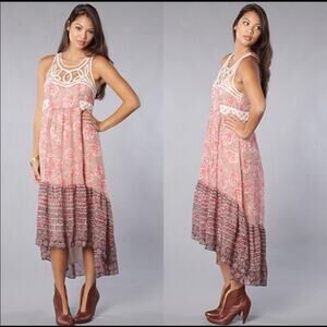 NWT FREE PEOPLE Native Rose Floral Lace Midi Dress Size 0
